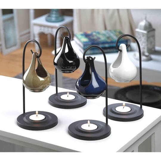 8" Cobalt Blue Porcelain Tear Drop Candle Oil Warmer